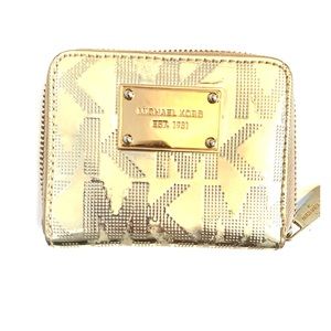 Gold MK by Michael Kors metallic wallet
